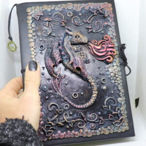 Tűzsárkány fantasy napló - egyedi kézműves fantasy ajándék
