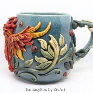 Főnix bögre – egyedi kézműves fantasy ajándék – 3…2…1… ami csak a Tiéd!