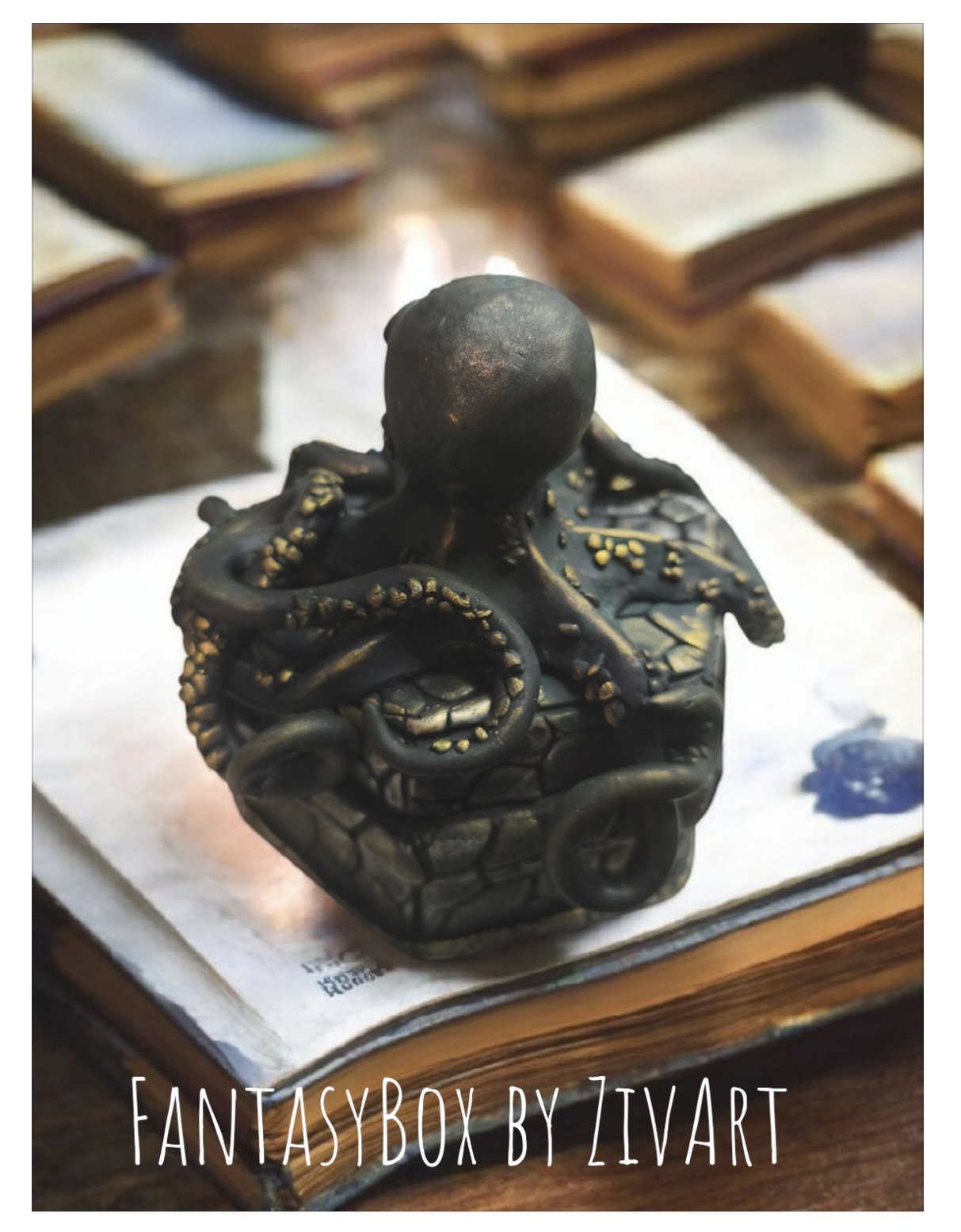 Polip ékszertartó doboz - egyedi kézműves fantasy ajándék