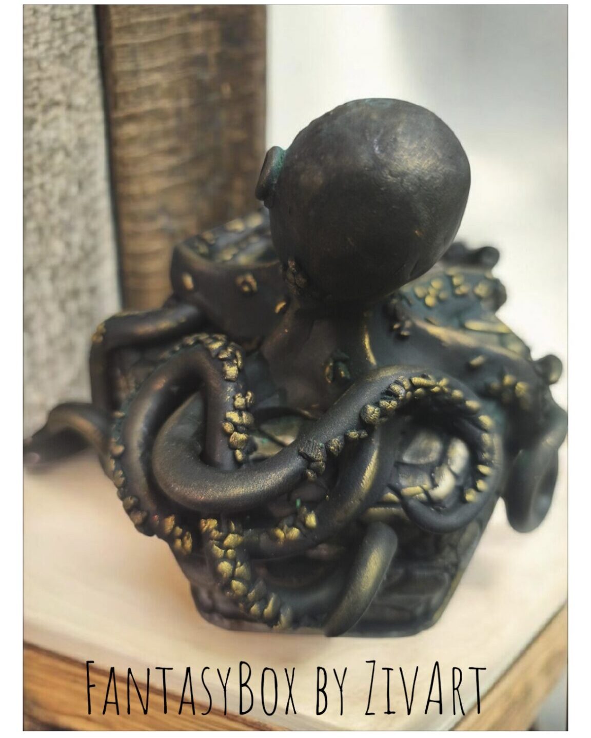 Polip ékszertartó doboz - egyedi kézműves fantasy ajándék