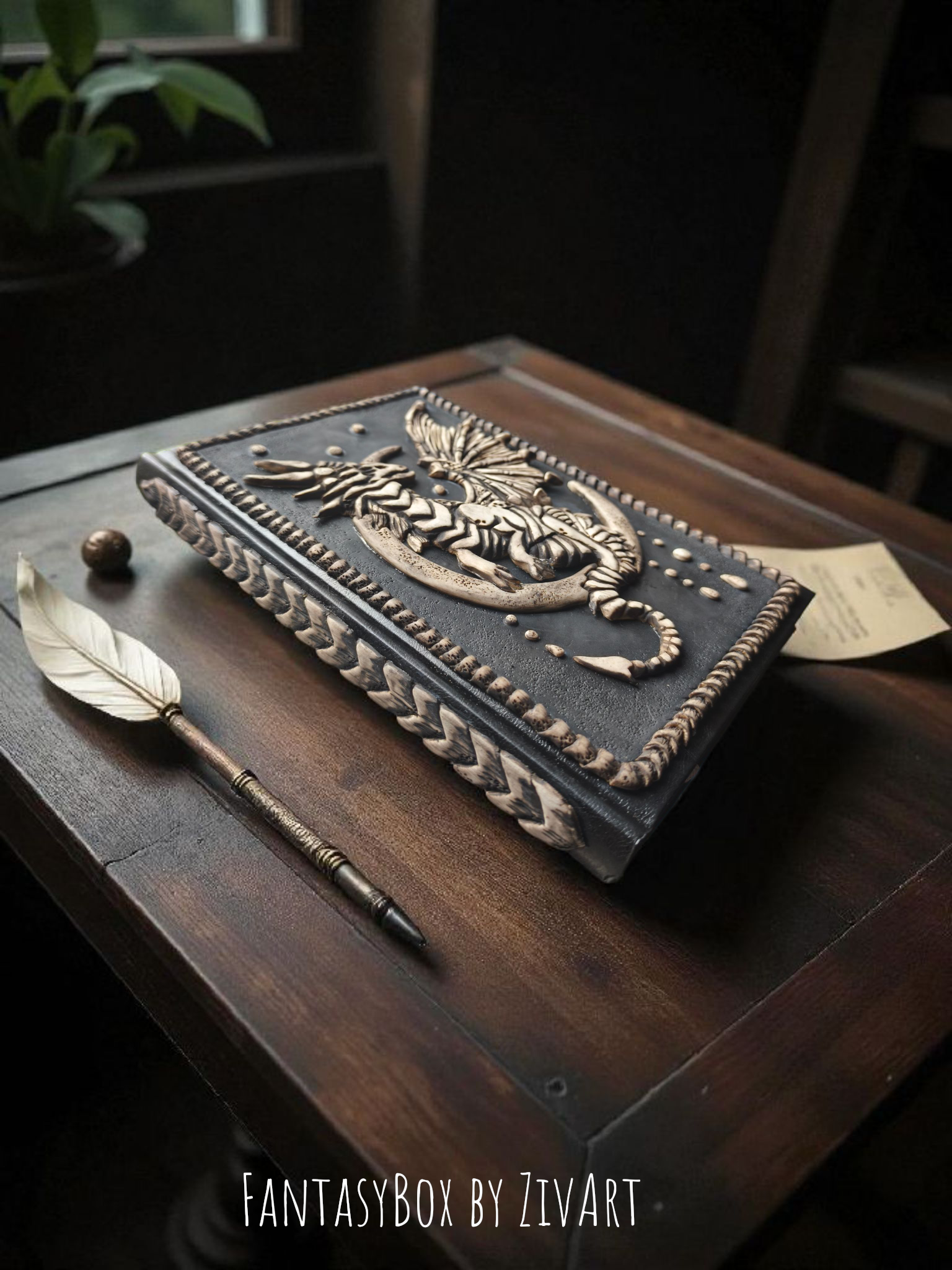 Sárkányos Fantasy határidőnapló - egyedi kézműves fantasy ajándék