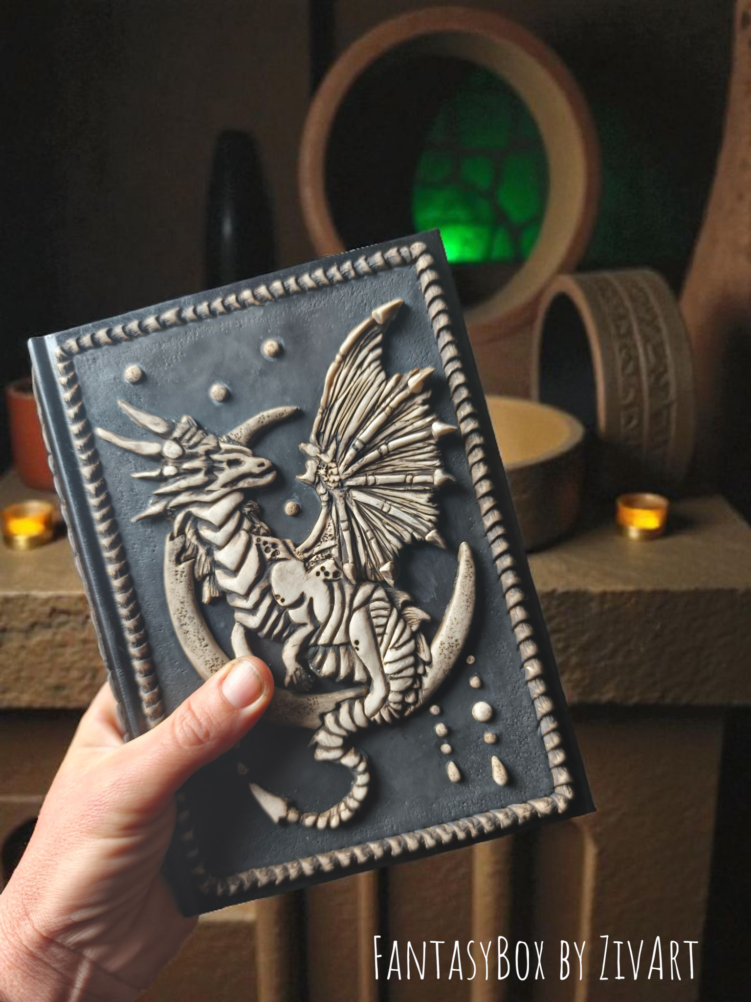 Sárkányos Fantasy határidőnapló - egyedi kézműves fantasy ajándék