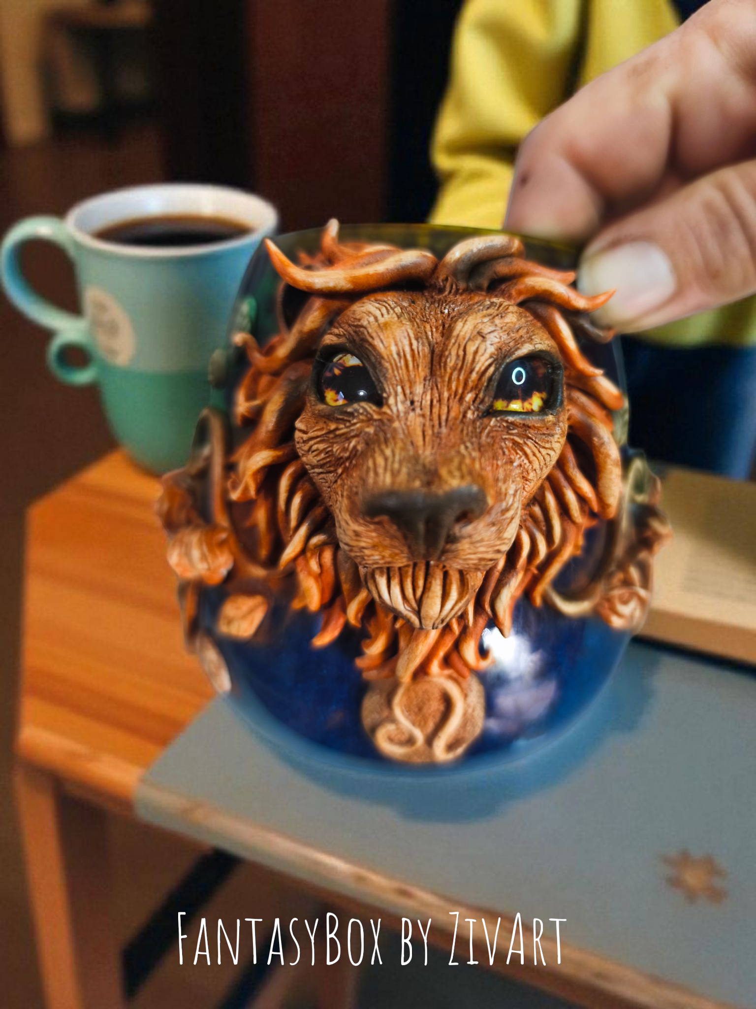 Ororszlán horoszkóp bögre - egyedi kézműves fantasy ajándék
