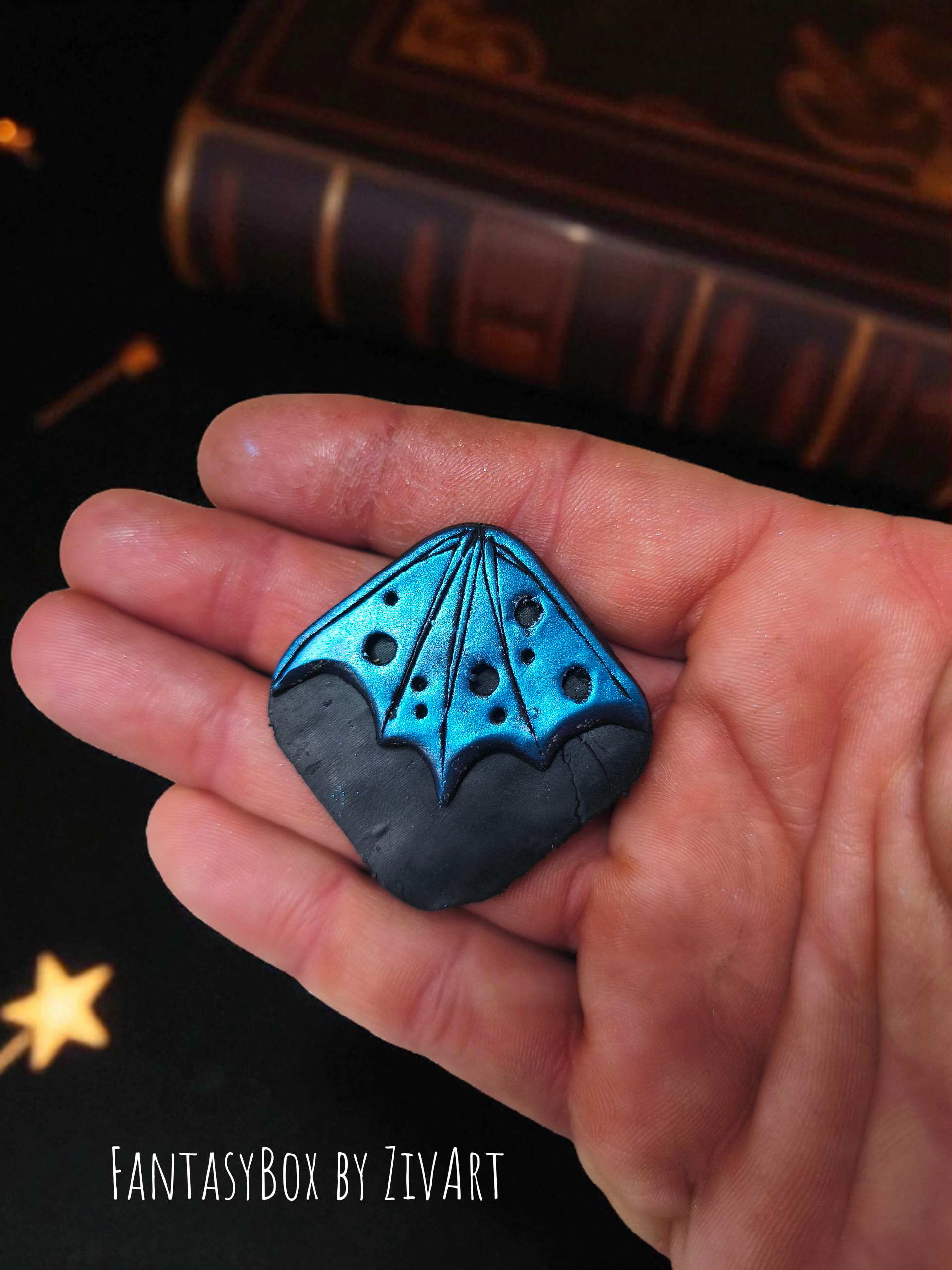 Sárkányszárny fantasy könyvjelző - egyedi kézműves fantasy ajándék