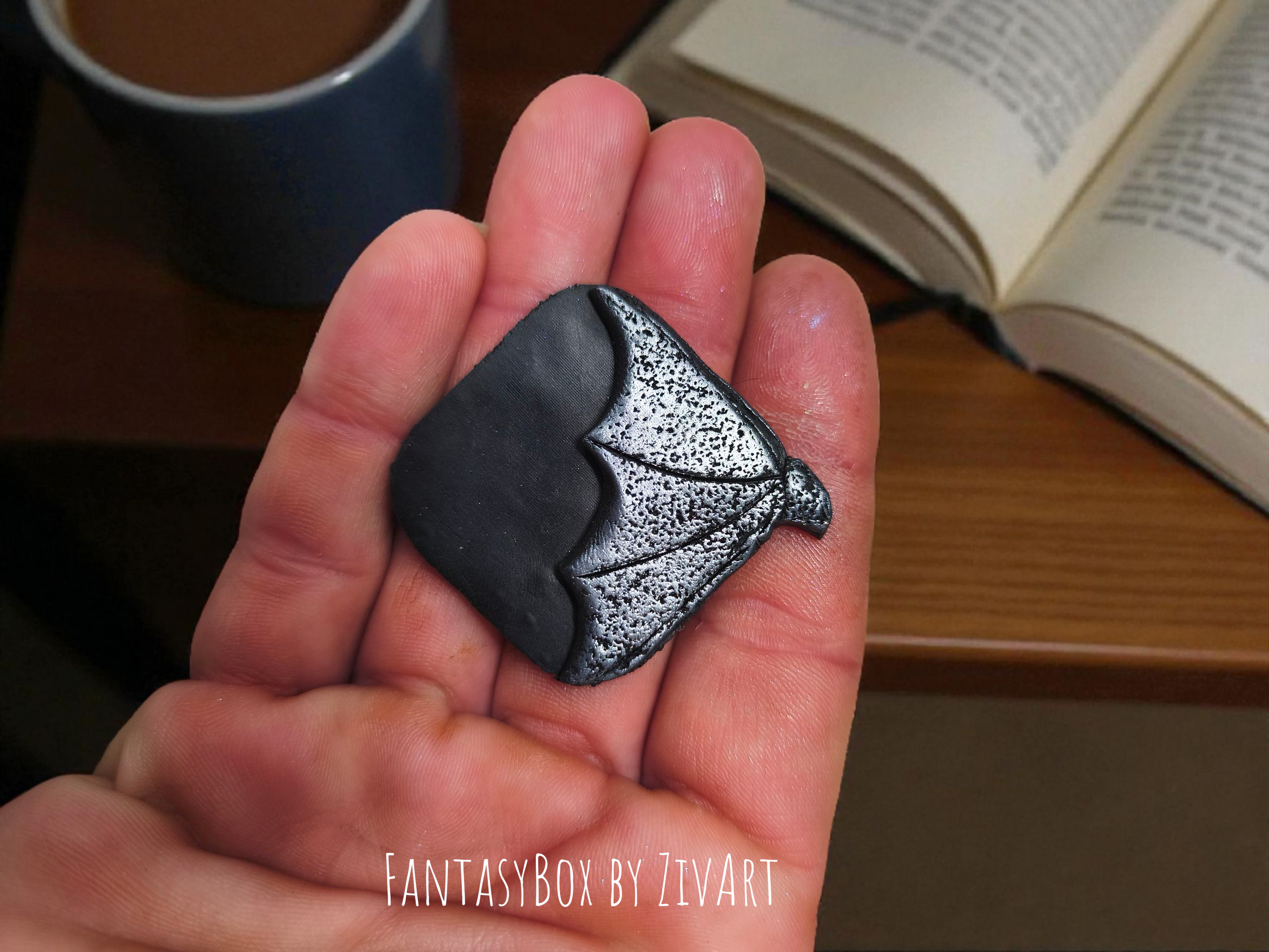 Sárkányszárny fantasy könyvjelző - egyedi kézműves fantasy ajándék