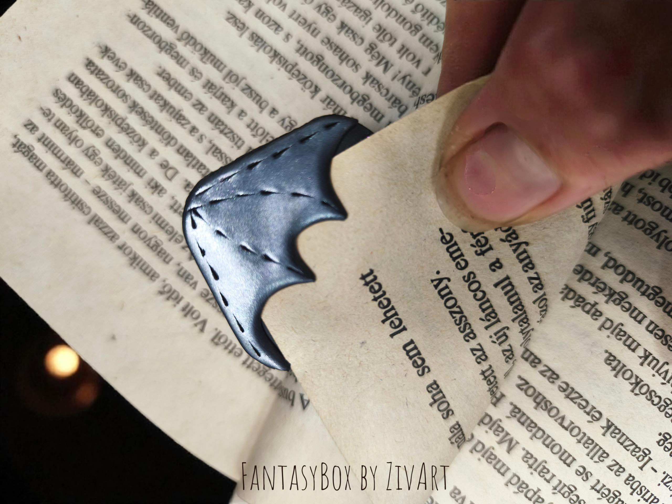 Sárkányszárny fantasy könyvjelző - egyedi kézműves fantasy ajándék