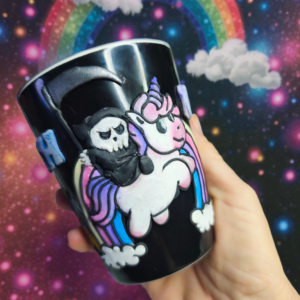 Death metal bögre - egyedi kézműves fantasy ajándék