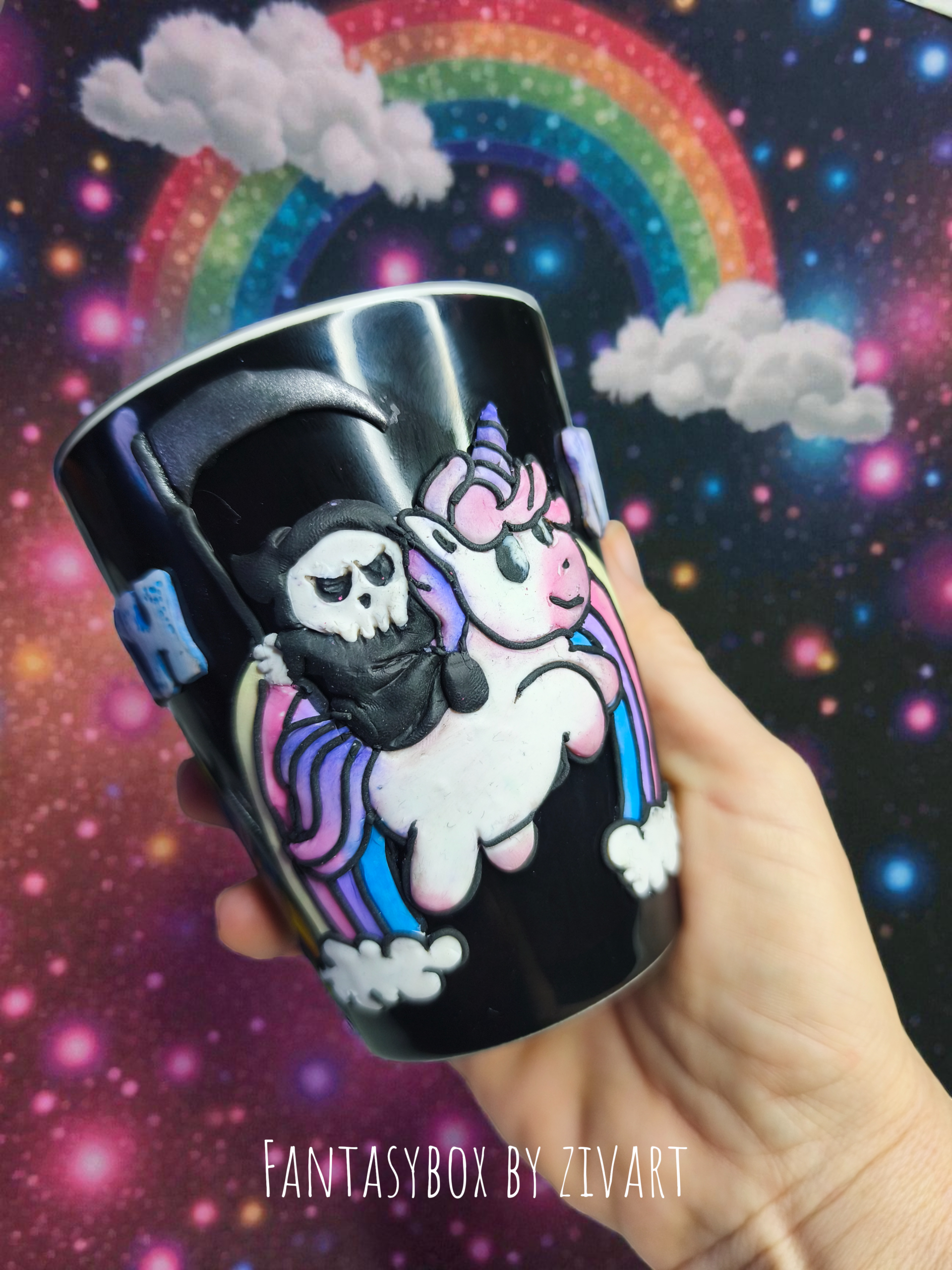 Death metal bögre - egyedi kézműves fantasy ajándék