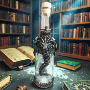 Sárkányos dísz üveg - egyedi kézműves fantasy ajándék