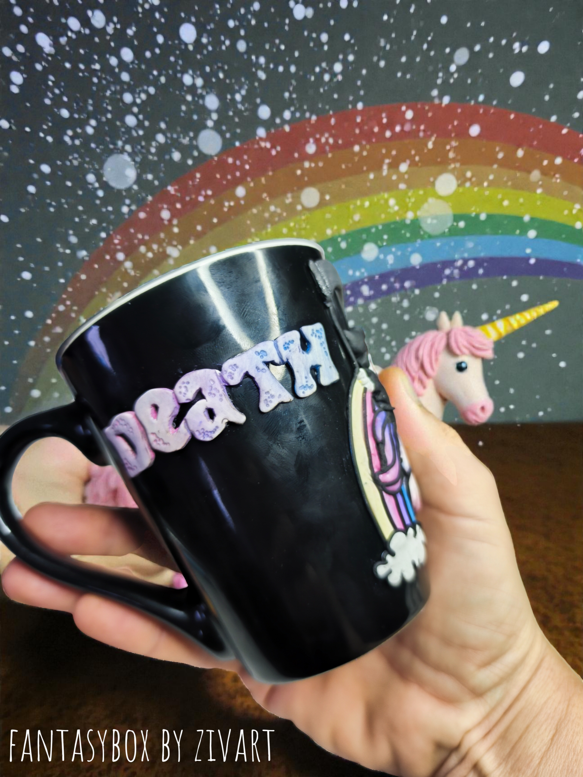 Death metal bögre - egyedi kézműves fantasy ajándék