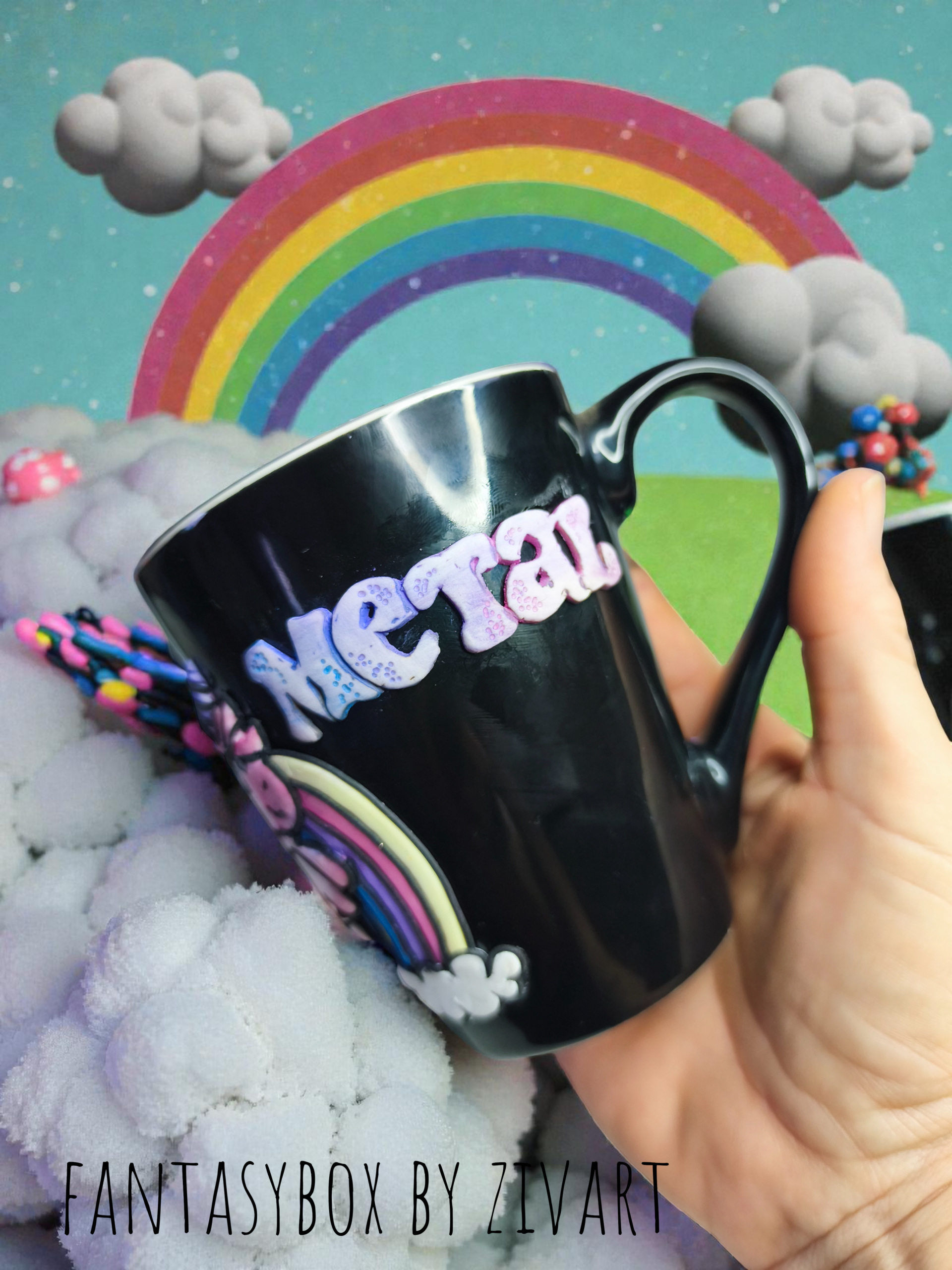 Death metal bögre - egyedi kézműves fantasy ajándék