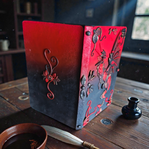 Bámulatos Vörös-fekete sárkányos fantasy napló – A5 (kedvezményes, egyedi darab)