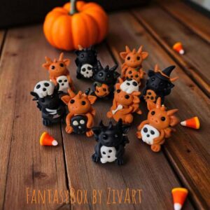 halloween sárkány figura - egyedi kézműves fantasy ajándék