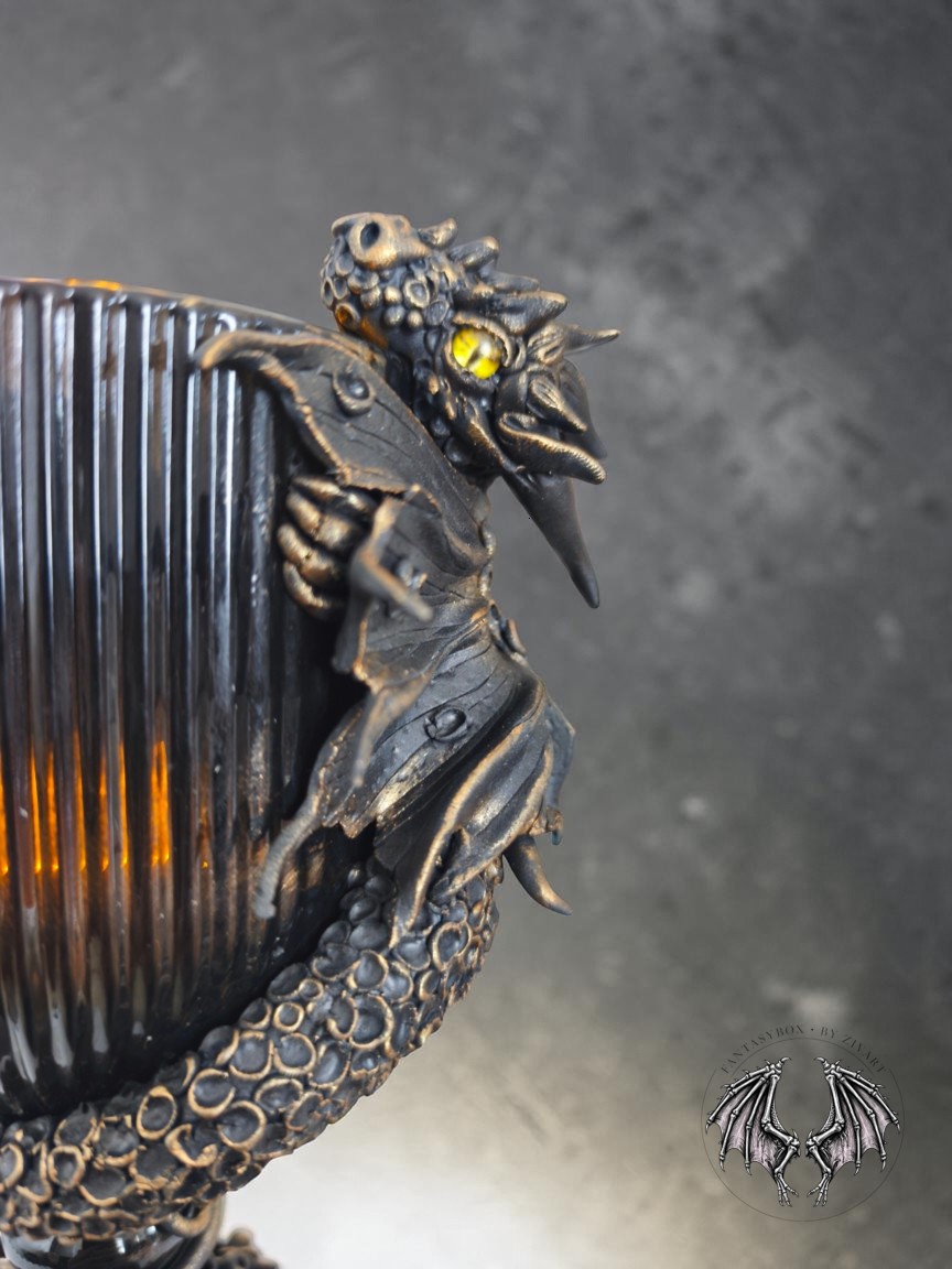Sárkányos kehely - egyedi kézműves fantasy ajándék